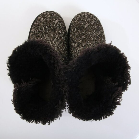 UGG Mini Bailey Button Fancy Tweed Boots in Black Women Size 8 - Picture 8 of 15